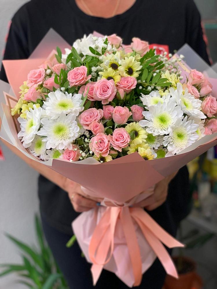 Букет цветов из: Розы и Хризантемы в Полазне