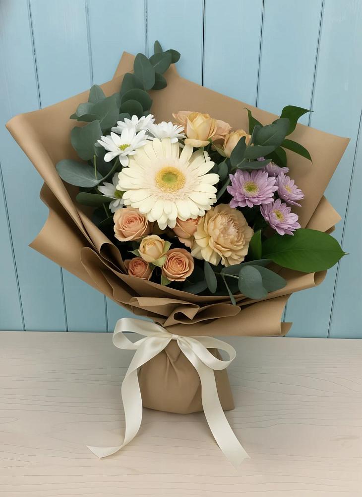 Букет цветов из: Герберы и Хризантемы в Полазне
