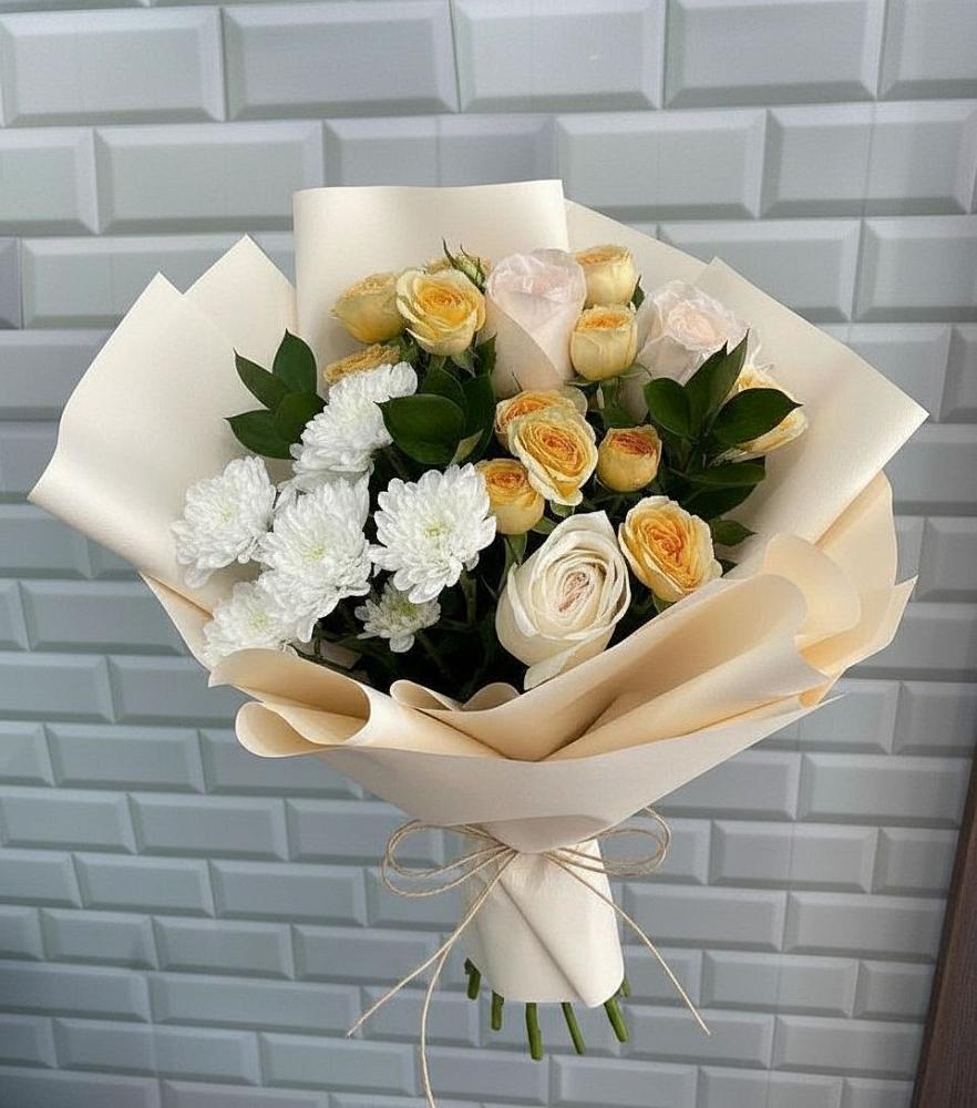 Букет цветов из: Розы и Хризантемы в Полазне
