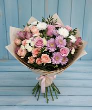 Букет цветов из:  Хризантемы, Розы и Альстромерии #REPLACE_PRED# Полазне