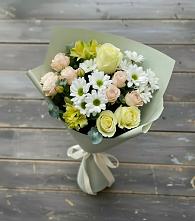 Букет цветов из:  Альстромерии, Розы и Хризантемы #REPLACE_PRED# Полазне