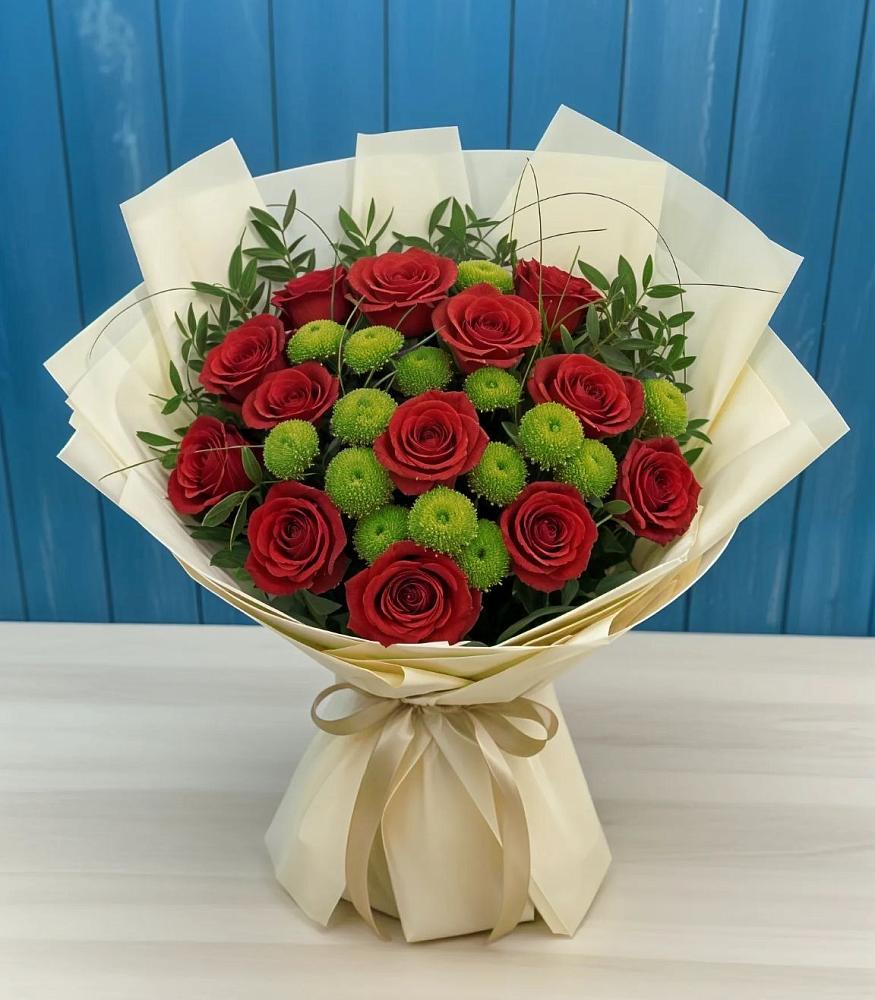 Букет цветов из: Розы и Хризантемы в Полазне